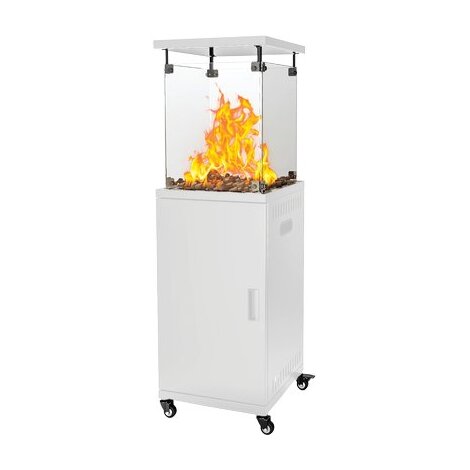 Stufa gas gpl flamex + ruote domus - Bianco kw 5/13 cm 42x42 h.cm 136