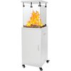 Stufa gas gpl flamex + ruote domus - Bianco kw 5/13 cm 42x42 h.cm 136