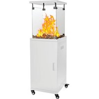 Stufa gas gpl flamex + ruote domus - Bianco kw 5/13 cm 42x42 h.cm 136