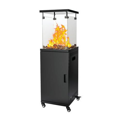 Stufa gas gpl flamex + ruote domus - Nero kw 5/13 cm 42x42 h.cm 136