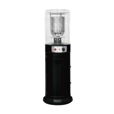 Stufa gas gpl short round patio + ruote domus - Nero kw 11 h.cm 135
