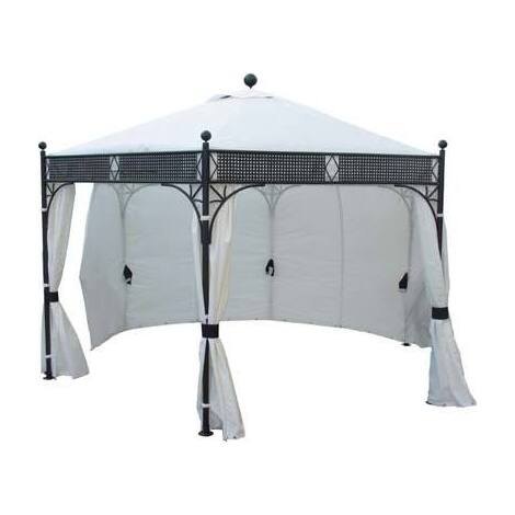 Gazebo  exagon  domus - Acciaio/poly  beige  mt  2x2x2
