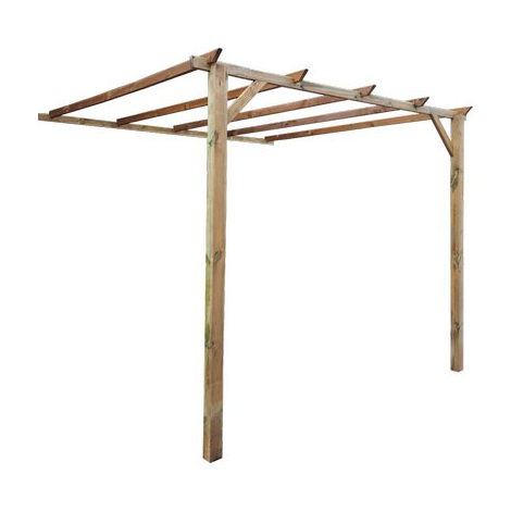 Pergola a muro legno euro domus - Pino impregnato mt 2,8x3 h.mt 2,3