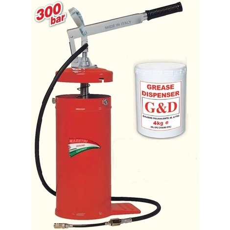 KIT POMPA EURO LUBB 300BAR CON FUSTINO LITHIUM GREASE 4KG.