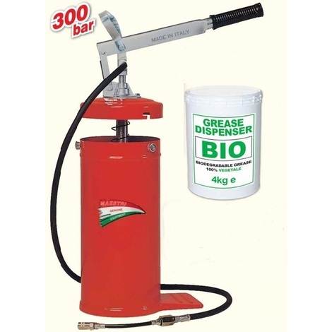 KIT POMPA EURO LUBB 300BAR CON FUSTINO BIO GREASE 4KG.