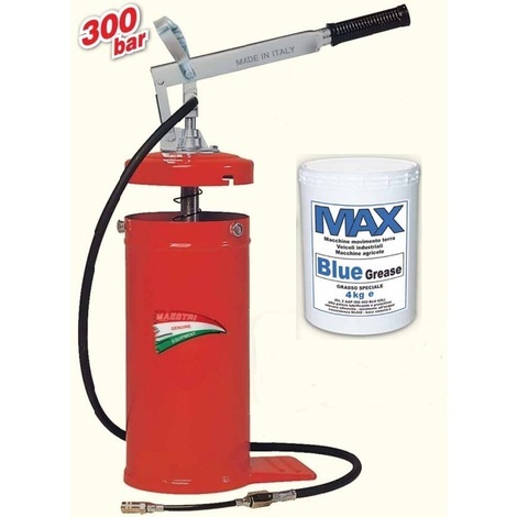 KIT POMPA EURO LUBB 300BAR CON FUSTINO MAX BLUE GREASE 4KG.