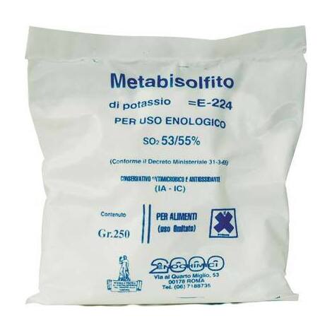 Metabisolfito  potassico  enologico  e224 - Gr  250