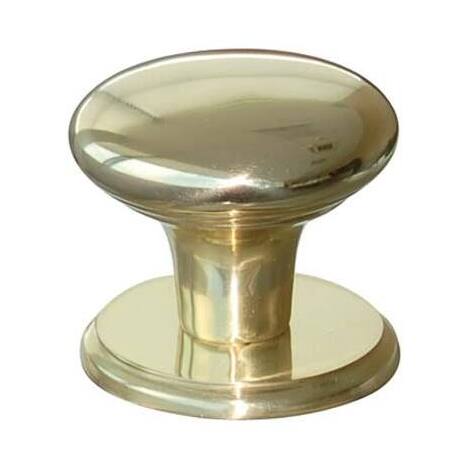 Pomolo  x  portone  classic  cottali - Ottone  lucido  d.mm  70  base  d.mm  80