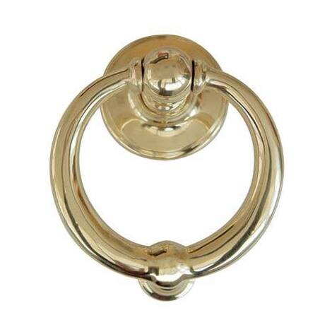 Battente  x  portone  ring  cottali - Ottone  lucido  mm  110