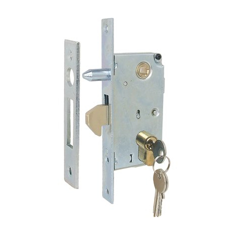 Serratura cancello infilare a gancio s001 workit - B.q zinc f.mm 22 c.sagom m1+q8 e.mm 40