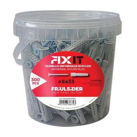 Tassello  nylon  fixit  vite  tsp  promopack  friulsider - Mm  6x33  cf=pz  300