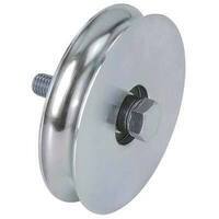 Ruota cancello a fissare gola tonda 400 combi - Zincata + cuscinetto gola mm 20 mm 100
