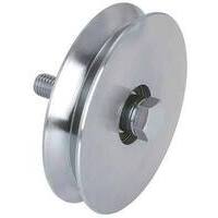 Ruota cancello a fissare gola v 402 combi - Zincata + cuscinetto mm  50