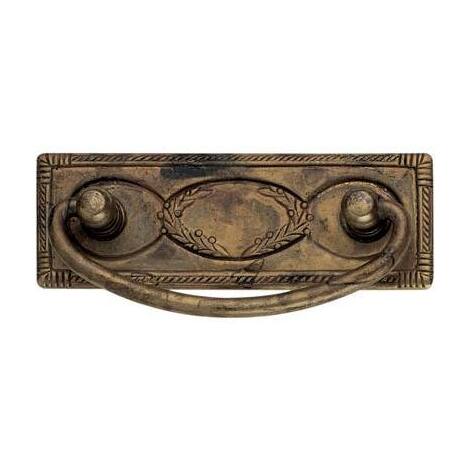 Maniglietta  mobili  antico  mg2493  metalstyle - Zama  ottone  anticato  mm  97x45>64