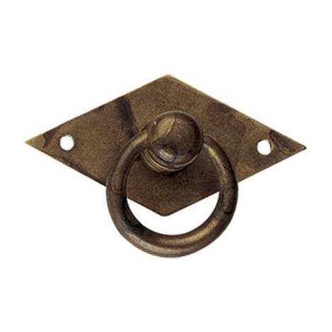 Maniglietta  mobili  antico  mg28  metalstyle - Zama  ottone  anticato  +  base  mm  50x33