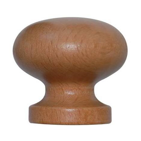 Pomolo  legno  liscio - Faggio  lucido  +  vite  mm  20/30x30