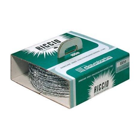 Filo  spinato  zincato  riccio  cavatorta - Mm  1,7  l.mt  100