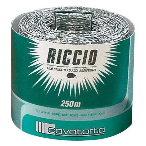 Filo  spinato  zincato  riccio  cavatorta - Mm  1,7  l.mt  250