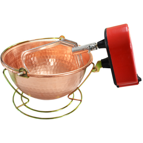 6 lt - 24 w - paiolo in rame con mescolatore elettrico per polenta  marmellata 6001490