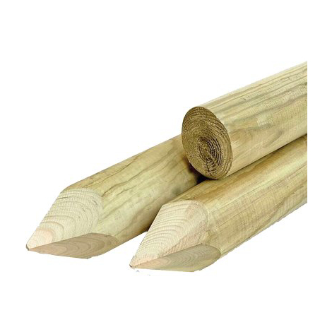 Palo tondo + punta legno euro - Pino impregnato cm 3 h.cm 150