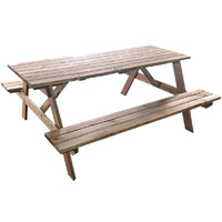 Set tavolo + panche legno pic-nic euro domus - Pino impregnato cm 180x150 h.cm 75