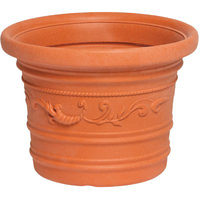 Vaso tondo festonato prestige - Resina terracotta cm 45 h.cm 35