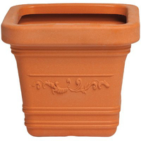 Vaso quadro festonato prestige - Resina terracotta cm 40x40 h.cm 35