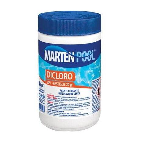 Dicloro x piscina pastiglie marten - Kg 1=50xgr 20