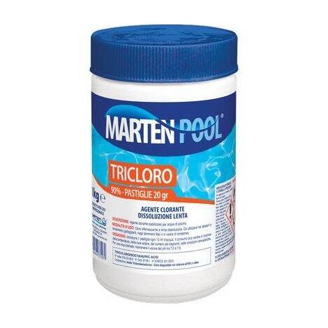 Tricloro x piscina pastiglie marten - Kg 1=50xgr 20