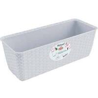 Cassetta  +  riserva  natural  stefanplast - Pp  rattan  bianco  cm  40x16  h.cm  13
