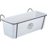 Cassetta  +  riserva  +balconiera  natural  stefanplast - Pp  rattan  bianco  cm  50x18  h.cm  16