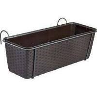 Cassetta  +  riserva  +balconiera  natural  stefanplast - Pp  rattan  moka  cm  50x18  h.cm  16