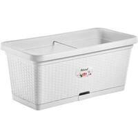 Cassetta  +  riserva  +  ruote  natural  stefanplast - Pp  rattan  bianco  cm  80x40  h.cm  34