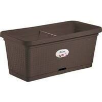 Cassetta  +  riserva  +  ruote  natural  stefanplast - Pp  rattan  moka  cm  80x40  h.cm  34