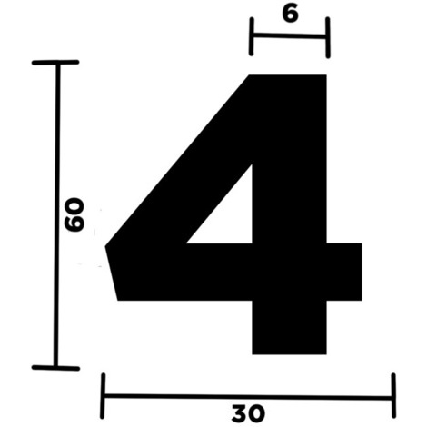 NUMERO 4 ADESIVO PER TARGHE