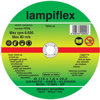Disco abrasivo taglio granito lampiflex - Mm 115x22,2 h.mm 1,6
