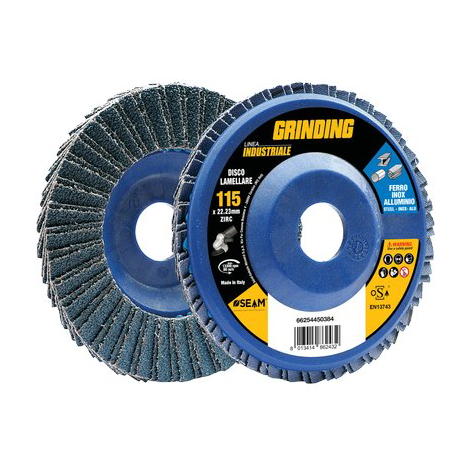 Disco a lamelle radiali zirconio industrial - Mm 115x22,2 grana  60