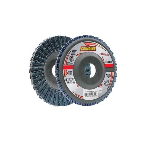 Disco a lamelle radiali zirconio forza new - Mm 115x22,2 grana  60