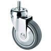 Ruota  a  forcella  girevole  perno  filett  220b  avo - A/zincr/gomma  grigia  d.mm  60x23  f.ma  10x30