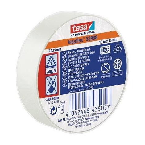 Nastro pvc isolante imq tesa - Bianco mm 15 ml 10