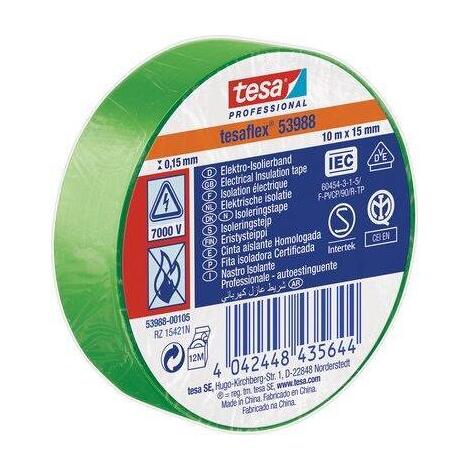 Nastro pvc isolante imq tesa - Verde mm 15 ml 10