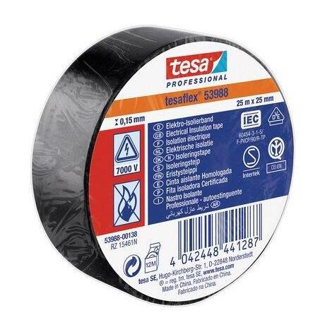 Nastro pvc isolante imq tesa - Nero mm 25 ml 25