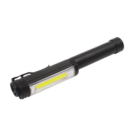 Torcia led nero calamito luce quadra - Lumen 350 3xstilo aa incluse + magnete