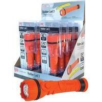 Torcia led rubber led 3 expo luce quadra - Lumen 55 3xmini stilo aaa non incluse cf=pz 8