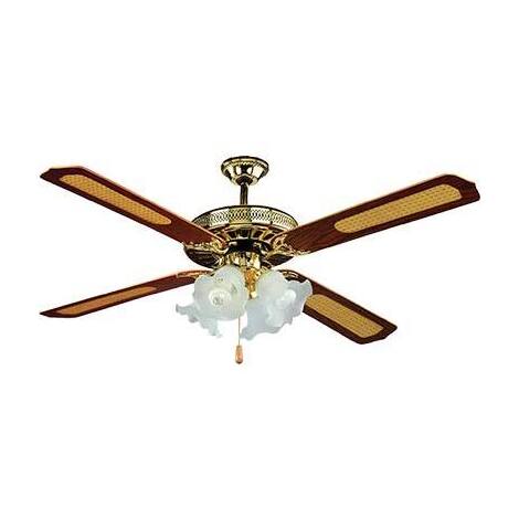Ventilatore  da  soffitto  country  effe - Noce  volt  230  watt  70  cm  130  vel  3  +  4  luci  +  inv