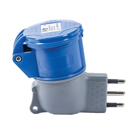 Adattatore 16a-presa blu 7300 vb - 2p+t 16a ip44