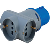 Adattatore triplo spina blu-16a+3 schuko 73200 vb - 2p+t 16a ip44