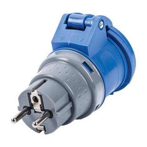 Adattatore schuko-presa blu 75000 vb - 2p+t 16a ip44