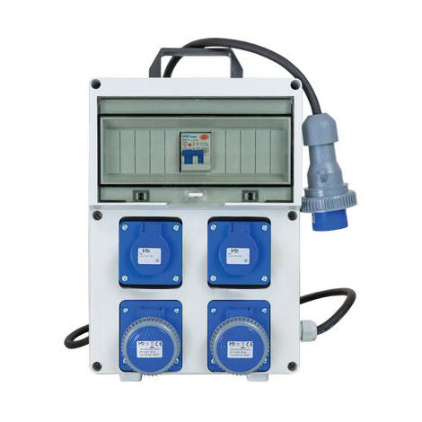 Quadro distribuzione blu pl220/2/2 vb - Prese cee blu x 2 sch+10/16 x 2 mm156x185 h.mm 338