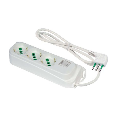 Multipresa bipasso schuko + termico retail fme - Bianco posti 3 2p+t 16a n�xmmq 3x1,0 mt 1,5
